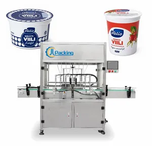 Automatic Liquid Sour Milk Yogurts Plastic Cup Glass Bottle Capping Filling Machine