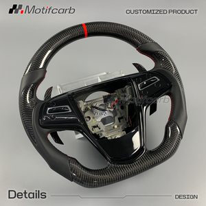 Volante deportivo personalizado de fibra de carbono para Cadillac ATS-V Coupe Sedan CTS-V 2014-2019 con levas de cambio de fibra de carbono - Product Image 3