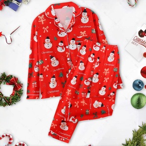 Ensemble de pyjama et de vêtements d'intérieur festifs pour femme, Noël et Nouvel An, automne-hiver, avec cardigan à revers et pantalon à manches longues - Product Image 3