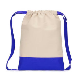 กระเป๋าเป้ผ้าแคนวาสสีดำพิมพ์โลโก้ตามสั่งสำหรับเด็ก  กระเป๋าผ้าฝ้ายแบบมีเชือกผูก 100% - Product Image 4