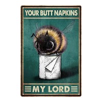 Panneaux en métal vintage avec slogan pour toilettes, 20*30 cm, plaque décorative en métal pour la décoration murale de la maison
