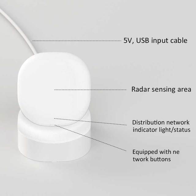 LEDEAST 6HW23 Tuya Human Presence Smart Sensor with Hearbeat Rate Sleep Detection WiFi 60G Radar Respiratory Sleep Sensor