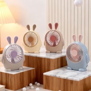 Mini-ventilateur portable électrique USB rechargeable, motif lapin adorable couleur macaron, idéal pour étudiants, cadeaux et prix de festivals <span class=keywords><strong>d</strong></span>'<span class=keywords><strong>été</strong></span>, vente en gros - Product Image 2