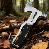 Kits de survie en plein air, sécurité en camping, marteau à griffes multifonction en acier inoxydable noir, hache
