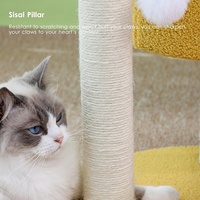 Arbre à chat en bois avec condo, habitat en peluche, poteaux à gratter et plateforme de jeu pour usage intérieur multi-chats, structure d'escalade pour chats