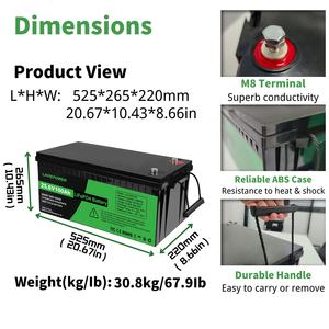 UE EE. UU. Stock 24V 100AH LiFePo4 Paquete De Batería Baterias De Litio Lipo4 6000 Veces Banco De Estación De Energía De Ciclo Profundo Batería De Iones De Litio - Product Image 2