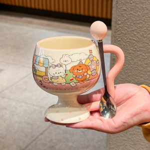 <b>cute</b> ceramic mug <b>bear</b> mug 14oz high-foot <b>cute</b> mug ceramic ceramic <b>bear</b> coffee mug - Product Image 4