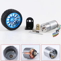 JGA25-370DC 12V véhicule moteurs à engrenages Robot pièces avec 65mm roue Kit ensemble électroménager encodeur moteurs à engrenages pour jouet voiture Robot