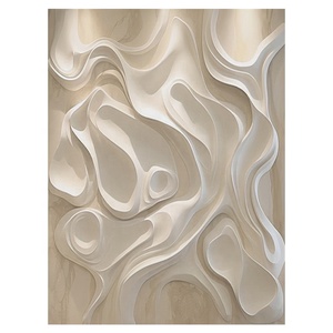 Tranh treo tường gỗ trắng hình vuông, thiết kế nghệ thuật điêu khắc trừu tượng tối giản hiện đại theo phong cách <span class=keywords><strong>Art</strong></span> Deco, chạm khắc gỗ 3D - Product Image 2