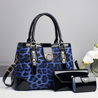 Tas Tangan Motif Leopard Canggih untuk Wanita 2026 Tas Selempang Modis Terbaru 3-in-1 dengan Dompet