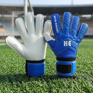 Gants de gardien de but de football respirants de haute qualité bleus et blancs, coupe négative de 4 mm et sangle en latex - Product Image 2