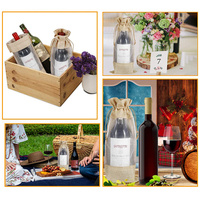 Sacs à vin personnalisés pour cadeaux de mariage et de festival avec fenêtre en organza transparent, pochette à cordon en toile de jute, sacs à bouteilles en toile de jute pour fête