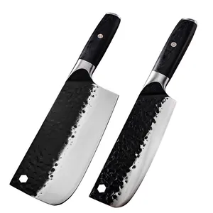 הכי חדש בעבודת יד 2 Pcs הקצב סכין מטבח קליבר גבוהה פחמן בלבוש פלדה חיתוך סכין שף סכין חיתוך