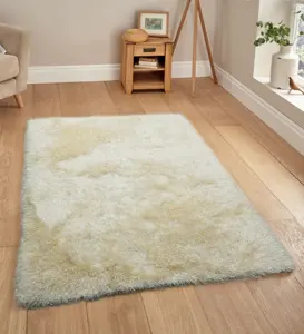 Alfombra peluda esponjosa brillante de pila larga de color liso/alfombra de felpa Lurex para sala de estar
