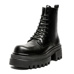 Bottes Derby à semelle épaisse pour hommes, chaussures de motard, bottes Chelsea à plateforme épaisse, bottes de randonnée et de travail pour hommes - Product Image 1