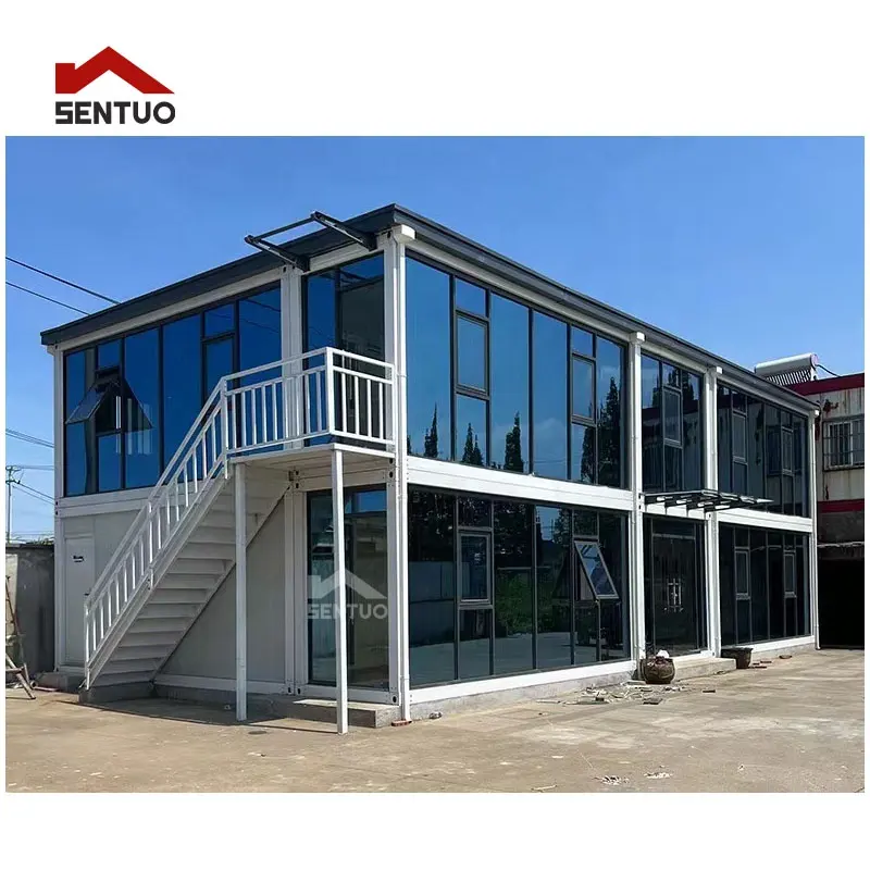 Cheap Prefabricated Modular Tiny Containers Homes Steel Structure Prefab 2 Story Flat Pack Container House Ready To Ship