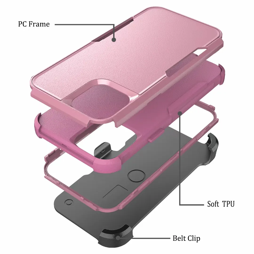 Shockproof 전화 케이스 아이폰 13 12 11 프로 맥스 XR 7 8 6 플러스 PC + TPU 3 레이어 하이브리드 안티 노크 전체 보호 커버