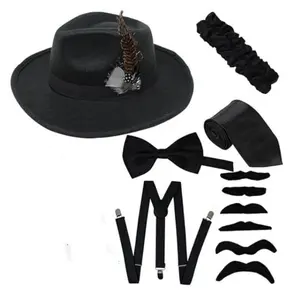 Multi Color Creations Manhattan 1920s Mens Gatsby Gangster Retro disfraz accesorios conjunto para fiesta Carnaval