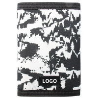 Dompet Lipat Tiga Polyester dengan LOGO Custom, Kantong Uang dengan Resleting, Penutup Velcro, Aman, Portabel, dan Tempat Kartu