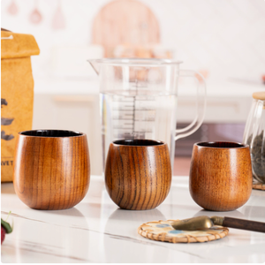 Gobelet à bière <span class=keywords><strong>en</strong></span> <span class=keywords><strong>bois</strong></span> de jujube de style japonais, grand ventre, carbonisé - Product Image 4