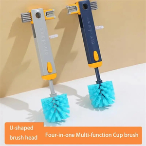 Wholesale 4 in 1 <b>Bottle</b> Cleaner <b>Brush</b> Multifunctional Cup Cleaning <b>Brushes</b> Water <b>Bottles</b> Clean Tool Mini Silicone U-shaped - Product Image 3