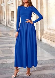Robe <span class=keywords><strong>longue</strong></span> à manches longues pour femme, style bohème, nouvelle collection 2025, imprimable avec logo, design plissé, élégante, grande <span class=keywords><strong>jupe</strong></span> - Product Image 3