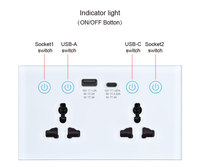 Nouvelle Arrivée XZJ pour Tuya - Interrupteur Intelligent Universel Standard Électrique, Prise Murale Électrique Double USB, Application Smart Life WIFI