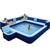 Structure gonflable commerciale en PVC avec piscine, installation facile, 4x4m, taille personnalisée pour location professionnelle