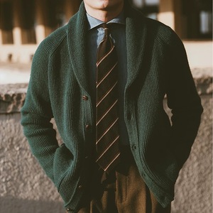 Cardigan in Cashmere da <span class=keywords><strong>Uomo</strong></span> di Design con Bottoni, Stile Business di Alta Gamma, Cardigan in Cashmere con Risvolto <span class=keywords><strong>a</strong></span> <span class=keywords><strong>Costine</strong></span> per l'Inverno - Product Image 2