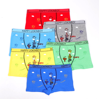 Boxers pour garçons en coton cardé imprimé dessin animé, multipack de 4 pièces, sous-vêtements pour enfants doux et respirants pour les enfants de 4 à 10 ans