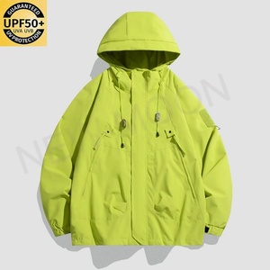 Custom Hooded Long Sleeve Windbreaker <b>Jacket</b> Zipper <b>Lightweight</b> Rainproof and Windproof UPF50+ <b>Lightweight</b> Solid Color <b>Jacket</b> - Product Image 4