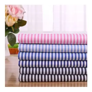 180gsm Benang Dicelup 100 Katun dan Spandeks Strip Kain untuk Wanita Bahan Pembuat Gaun