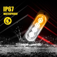 AUXITO 4PCS 4LED Feux de Grille Clignotants Stroboscopiques Blanc Ambre pour Camion 12W