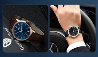 Montre à mouvement automatique Miyota 9015 NH35 avec cristal saphir bombé, bracelet en cuir, logo personnalisé, montre vintage rétro pour homme