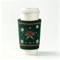 Manchon de tasse à café personnalisé MSYO avec logo, réutilisable, en crochet, pour voyage, en tricot, pour thé ou glace, OEM, motif pull de Noël