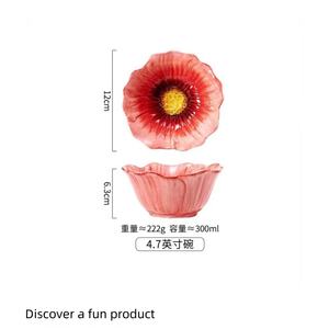 Service de table en céramique écologique motif pétale, assiette en porcelaine personnalisable avec design de dessin animé pour hôtels, restaurants, maisons et camping - Product Image 6