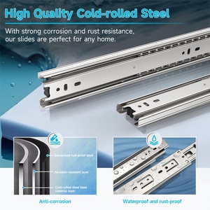 Glissière de tiroir télescopique à extension complète en acier laminé à froid Topcent, fermeture douce pour <span class=keywords><strong>cuisine</strong></span> - Product Image 2