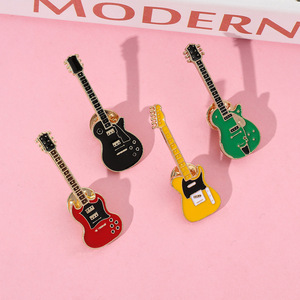 Broche de guitarra eléctrica de moda Vintage, insignia, bolsa de ropa, accesorios, instrumento de personalidad, Pin de violín, Pin de solapa esmaltado de Metal - Product Image 2