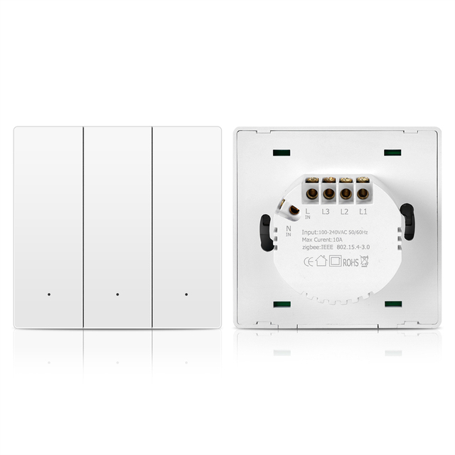 Factory Direct European Standard Alexa Google Home WiFi Socket Smart Electric Wall Light Three-channel Switch