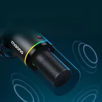 Microphone de jeu de bureau RGB PD200X dynamique USB/XLR double mode, directivité cardioïde, communication filaire, carte son métallique