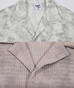 MT2718バケーションスタイル卸売カスタム180gキャンプカラータイダイワッフルシャツメンズハワイシャツ - Product Image 5