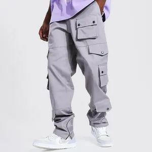 12月批发定制卡戈裤嘻哈慢跑健身房运动裤定制标志弹性腰口袋男士货物裤