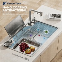 Évier de travail monobloc en acier inoxydable SUS304 estampé, quatre trous, pour mini-riziculture, avec panneau de 780x480mm et cuve de 4.0mm, garantie 5 ans