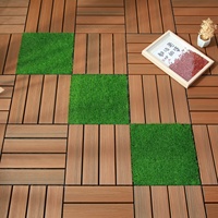 Dalles de terrasse extérieures au design moderne, en composite bois-plastique (WPC) creux, avec finition brossée, à poser soi-même