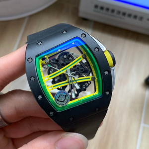 Nouvelle montre squelette de luxe pour homme 2026 en fibre de carbone NTPT, style tonneau, avec bracelet en caoutchouc noir - Product Image 2
