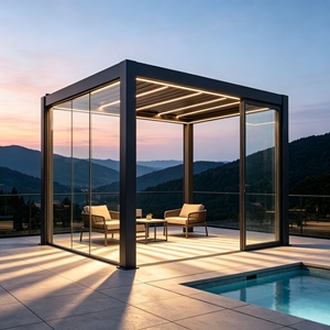 Toldo de Sol Ajustable para Exteriores, Resistente a la Intemperie, con Techo de Láminas Motorizadas de Aluminio, Resistente al Viento, con Control Inteligente por Aplicación - Product Image 4