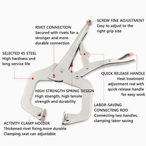 Tang Penjepit Baja Karbon Tipe C Heavy Duty Mini 5, 6, 9, 11, 14, 18 Inci dengan Pengunci - Product Image 4