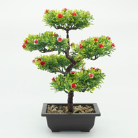 Arrangements de plantes artificielles en gros pour la décoration intérieure, bonsaïs artificiels et ornements de fleurs artificielles en plastique pour le bureau