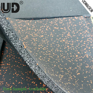 Baldosas de Caucho Reciclado <span class=keywords><strong>para</strong></span> Pisos, Grado Comercial, Resistentes, Absorbentes de Impactos, Base Negra con Destellos de Color - Product Image 1