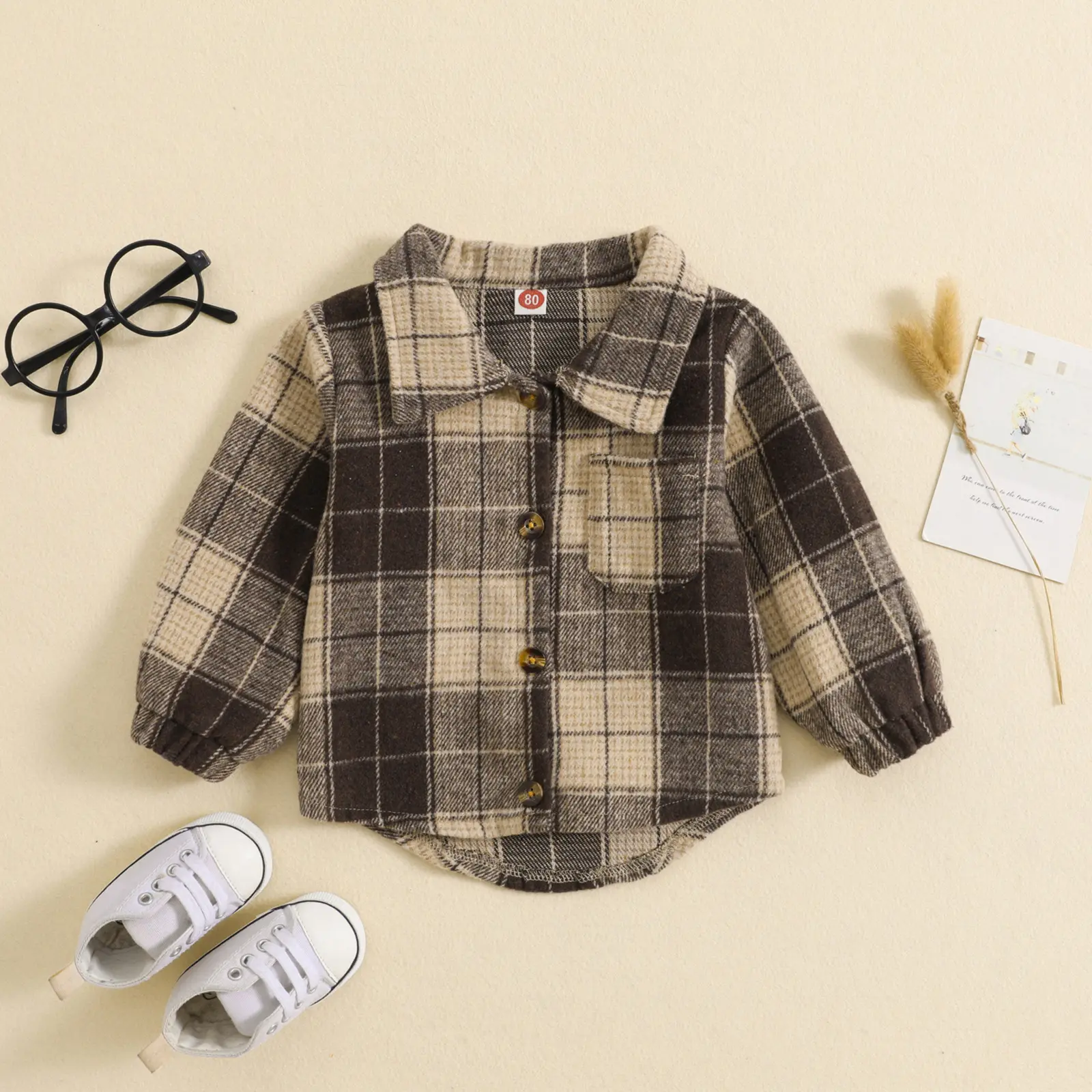 Großhandel Kinder Bluse Kleinkind Plaid Baby Kleinkind Jungen Shirts Warm Monogrammed Baby Jacke Mantel